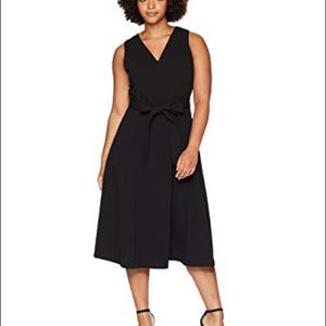 Fit and Flare Black Sashed Calvin Klein Dress (14)